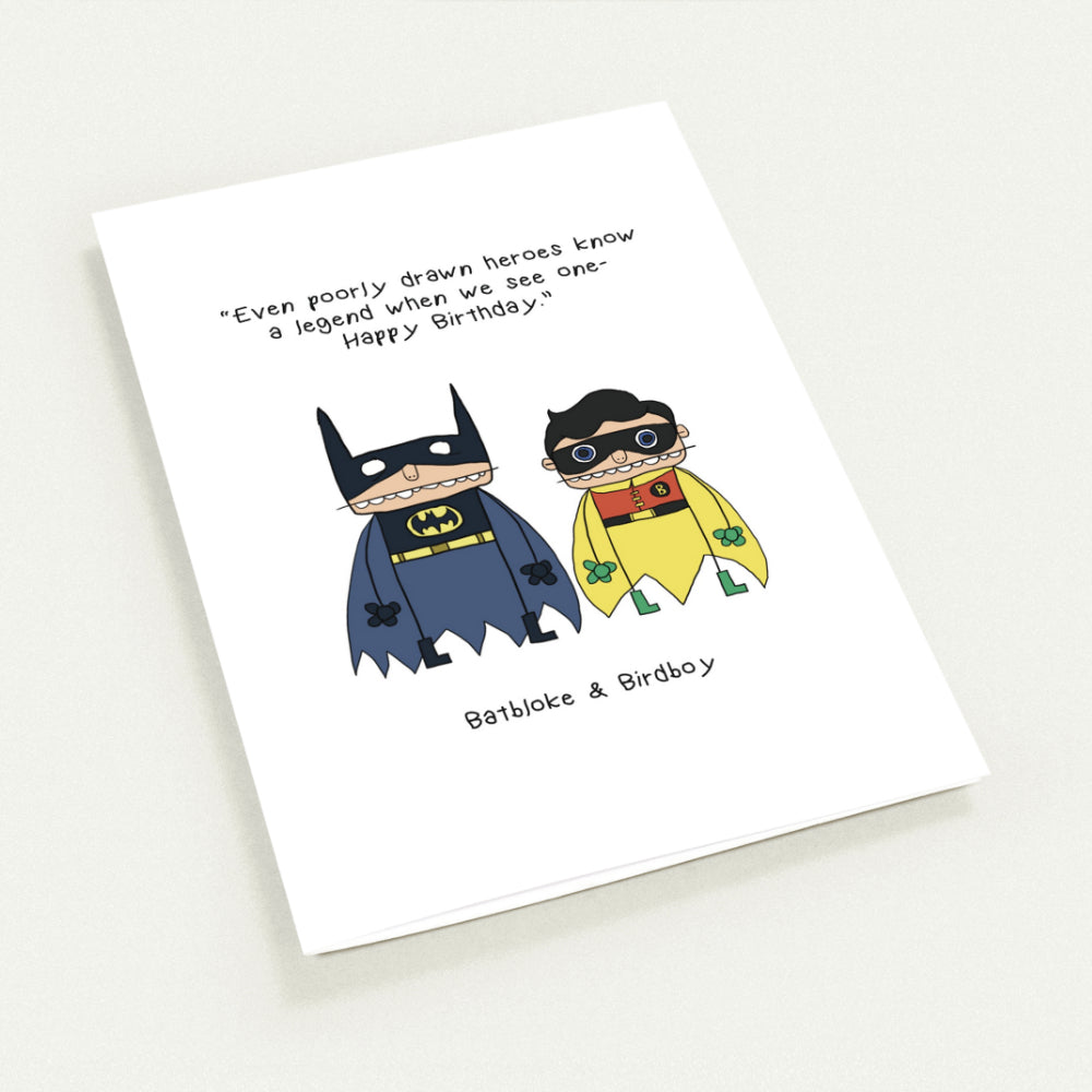 Batbloke & Birdboy - Birthday Card