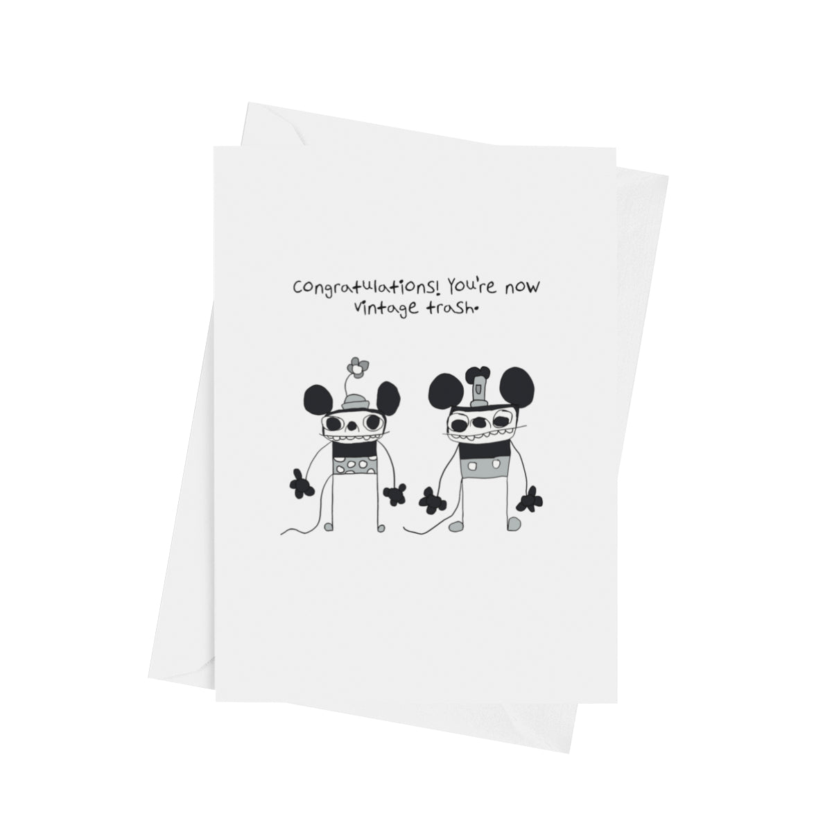 Big Ear Barry & Polka Dot Patty - Vintage Trash Greeting Card