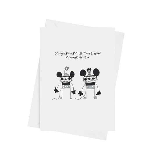 Big Ear Barry & Polka Dot Patty - Vintage Trash Greeting Card