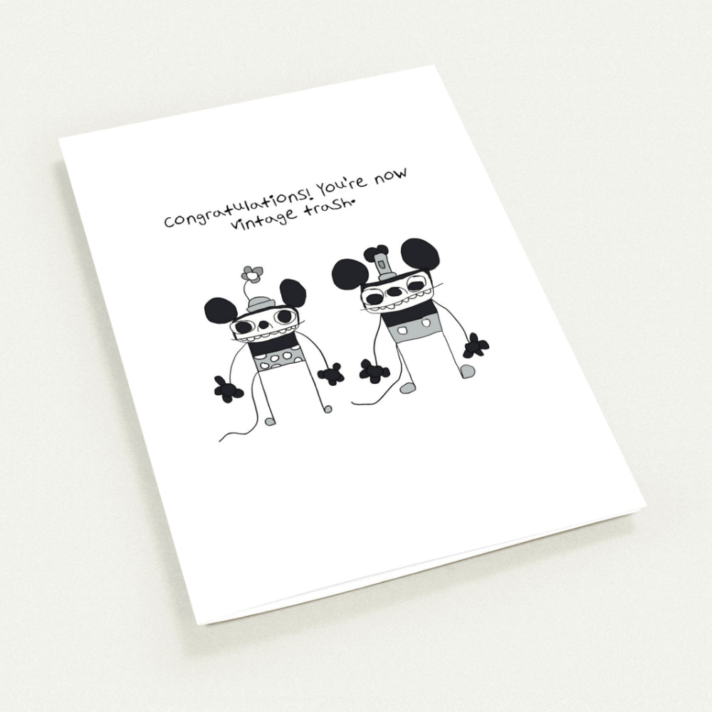 Big Ear Barry & Polka Dot Patty - Vintage Trash Greeting Card