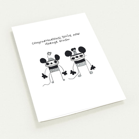 Big Ear Barry & Polka Dot Patty - Vintage Trash Greeting Card